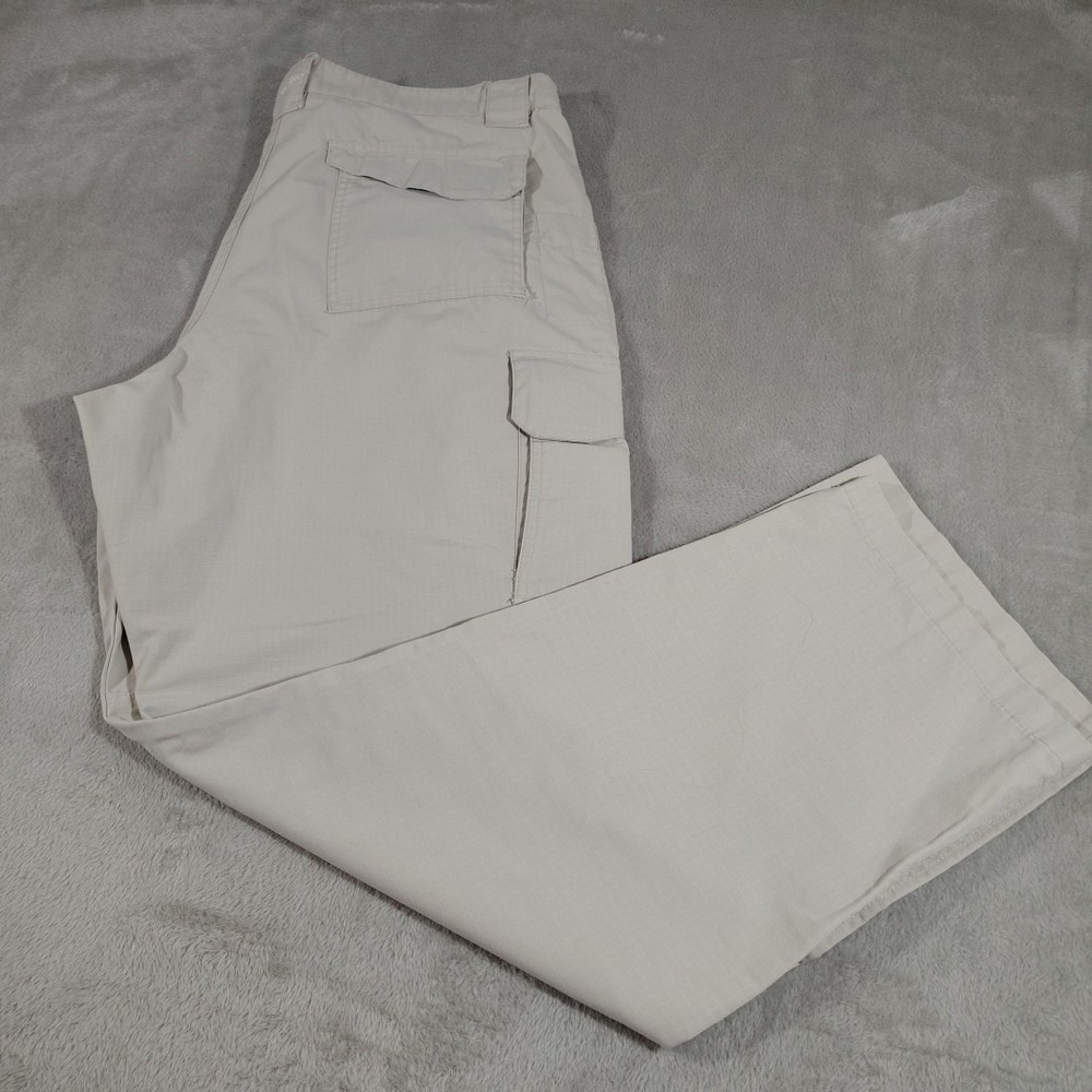 Tru-Spec Ripstop Tactical Cargo Pants Men 42/32 Cream Flex Waist Work Utility